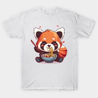 Red Panda eating ramen T-Shirt